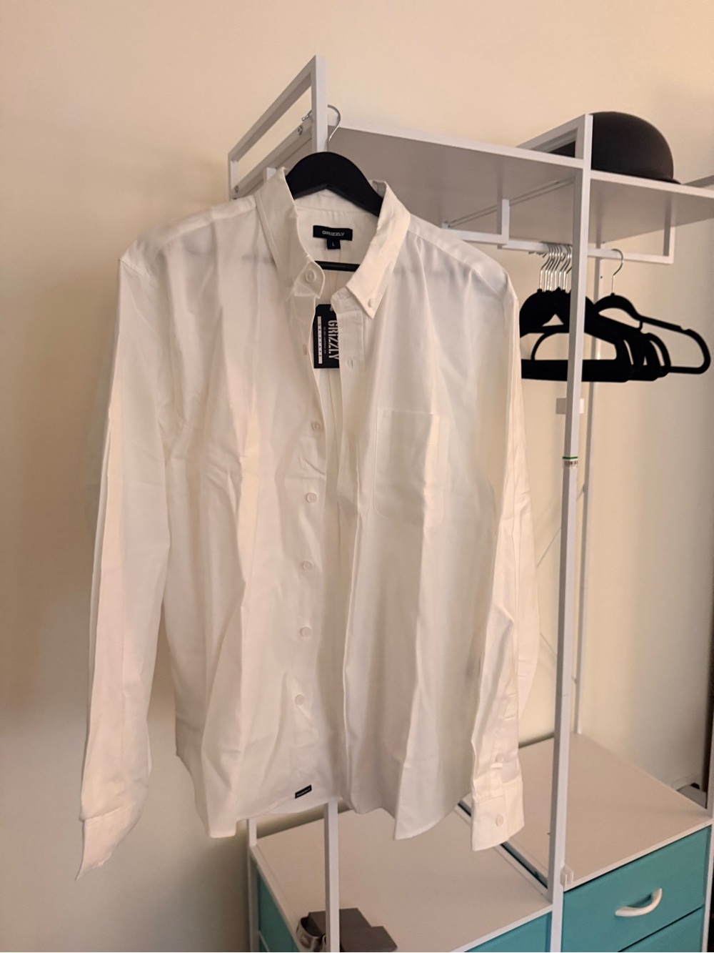 Grizzly White Button-Down Oxford Shirt